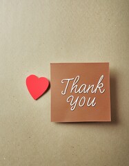 Thank You Message - Hand Written Thankful Card or Gift Card for Print - Social Post for Appreciation - Brown and Red Paper