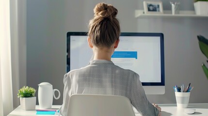 Wall Mural - Woman Working in Modern Office