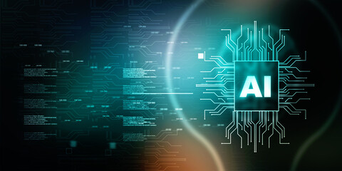 2d illustration Artificial Intelligence (AI) concept
