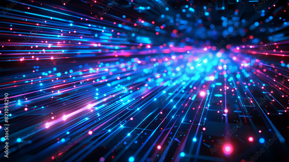 ech backdrop featuring glowing fiber optic links, quantum computing ...