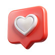 © Zhaidar - 3D social media online platform concept, online social communication on applications, Photo frame with heart and love emoji icon