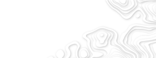 Wall Mural - white paper cut decoration textured with wavy layers 3d topography relief background. abstract white