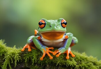 red eyed tree frog on leaf