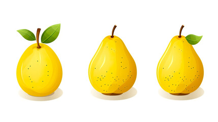 Wall Mural - solitary pear fruit on a white background