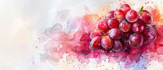 Wall Mural - Grape Fruit in Stunning Watercolor.