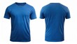 © Marko - Blue t shirt front and back view, isolated on white background.