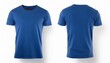 © Marko - Blue t shirt front and back view, isolated on white background.