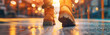 © Abdullah - Classy Shoes While Navigating the City Streets Modern and Attractive on a blurred background