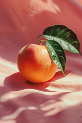 Wall Mural - Portrait of peach on the pink background