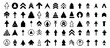 © top dog - Black pixel arrow icons on a white background