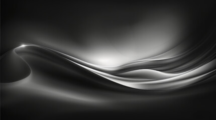 Wall Mural - Elegant abstract black and white waves background design