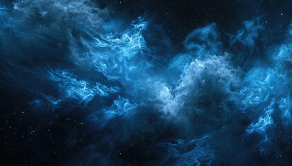 Wall Mural - Blue Ethereal Nebula in the Cosmos