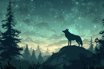 Canvas Print - a lone wolf medallion that guides its wearer through the most mythical and untouched American landscapes