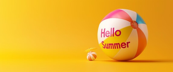 Wall Mural - Hello Summer 3d text 