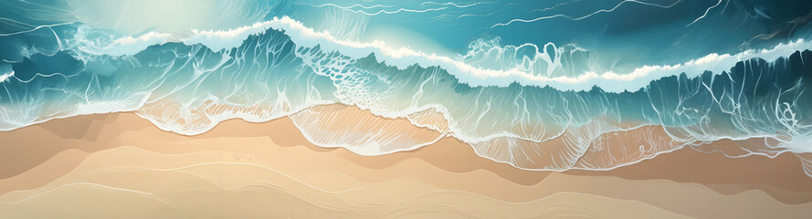 Wall Mural - Serene Beachscape: Where Sand Meets Sea