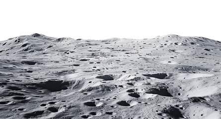 Wall Mural - Moon Surface Landscape Isolated on Transparent Background
