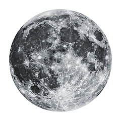 Wall Mural - Full Moon Isolated on Transparent Background
