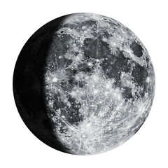Wall Mural - Waxing Gibbous Moon Phase Isolated on Transparent Background
