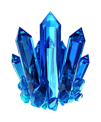 Wall Mural - Blue Crystal Isolated on Transparent Background
