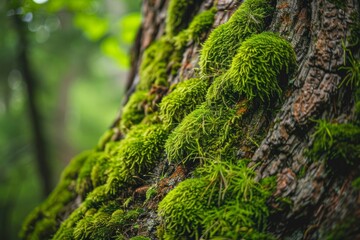 Sticker - A tree covered in green moss