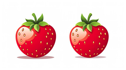 Wall Mural - strawberry solitary on a white background