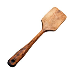 Wooden spatula. Isolated on transparent background.