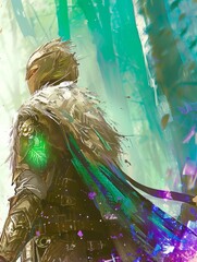 Wall Mural - legendary warriors are reincarnations of mythical birds with dazzling wings in fantasy art style