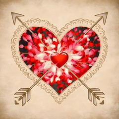 Wall Mural - heart with flowers