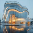 © ProArt Studios - The futuristic building's architecture with transparent materials and soft natural curves creates a feeling of harmony and minimalism but is extremely high-end
