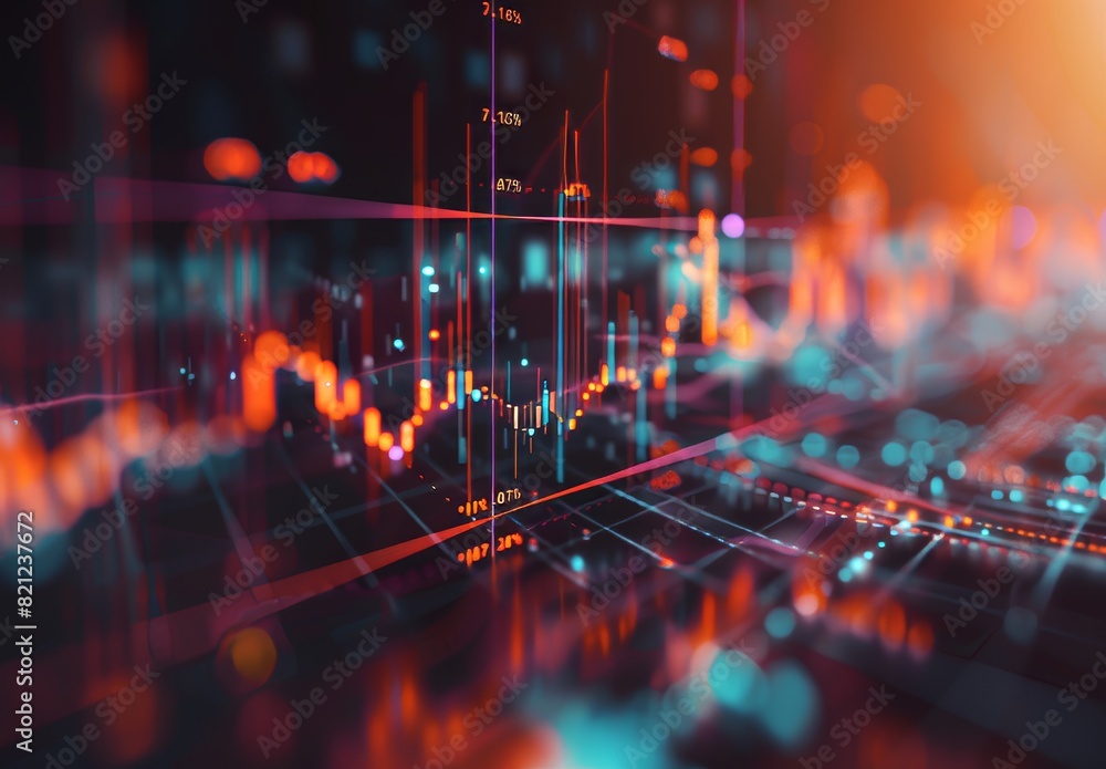Create a sentence using words related to business, stocks, charts ...