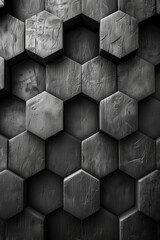 Leinwandbilder - An arrangement of black and white pentagons, interlocking to form a cohesive and balanced pattern,