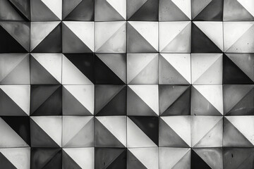 Leinwandbilder - A series of black and white rhombuses, arranged in a cascading pattern to create a sense of depth,