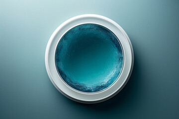 Aufkleber - Concentric circles with a gradient transition from icy white to deep teal, creating a sense of coolness and tranquility,