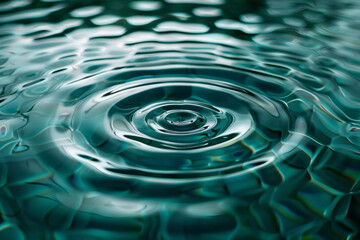 Aufkleber - Concentric circles with a gradient transition from icy white to deep teal, creating a sense of coolness and tranquility,