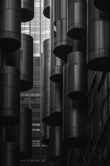 Aufkleber - A sequence of rectangles with a gradient from soft gray to charcoal black, creating a modern and sleek appearance,