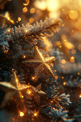 Fototapete - A series of stars with gradients from pale yellow to deep amber, evoking a sense of light and brilliance,