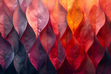 Aufkleber - A pattern of overlapping ellipses with a gradient from light coral to deep red, adding warmth and intensity,