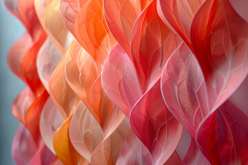 Leinwandbilder - A pattern of overlapping ellipses with a gradient from light coral to deep red, adding warmth and intensity,