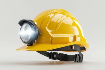 Wall Mural - A yellow helmet with a light on it