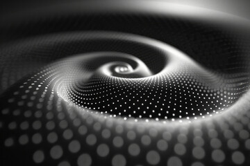 Leinwandbilder - Dots arranged in a spiral, with lines connecting every second dot, forming a geometric floral pattern,