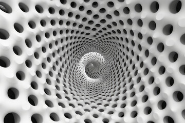 Leinwandbilder - Dots arranged in a spiral, with lines connecting every second dot, forming a geometric floral pattern,