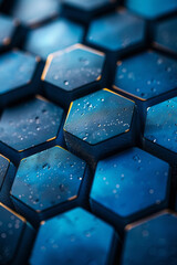 Poster - Hexagons with a gradient fill, creating a three-dimensional honeycomb effect that adds depth to a flat design,