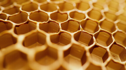 Fototapete - A honeycomb pattern of hexagons in varying sizes, creating a dynamic and structured background,
