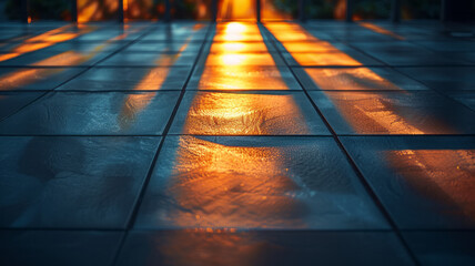 Poster - Squares with a drop shadow effect, arranged in a grid to create a sense of depth and dimension,