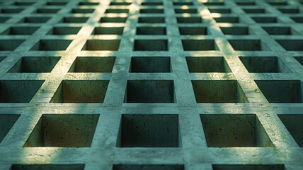 Poster - Squares with a drop shadow effect, arranged in a grid to create a sense of depth and dimension,