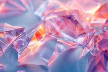 Aufkleber - Abstract design with irregular polygons in pastel hues, their overlapping edges creating a soft, balanced visual effect,