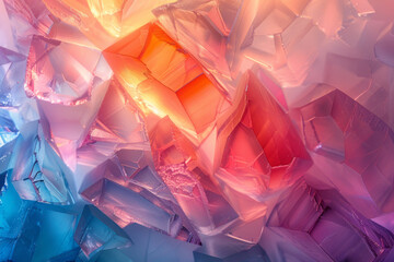 Leinwandbilder - Abstract illustration with irregular polygons in soft gradient colors, their chaotic arrangement forming a visually pleasing pattern,