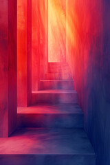 Leinwandbilder - Illustration with large blocks of gradient colors transitioning smoothly, forming a cohesive and modern composition,