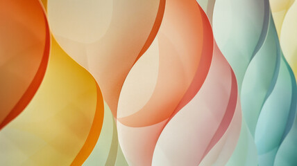 Fototapete - Composition of overlapping ellipses in soft gradient colors, blending seamlessly to form a harmonious, organic pattern,