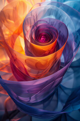 Aufkleber - Illustration using transparent parallelograms arranged in a spiral, creating a hypnotic, swirling effect,